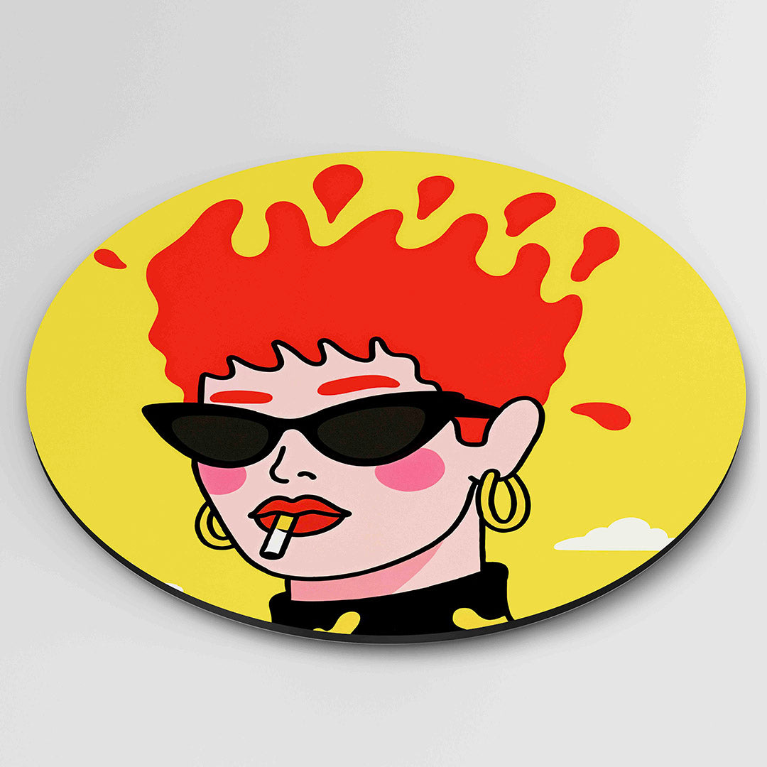 Vrouw met zonnebril Muurcirkel