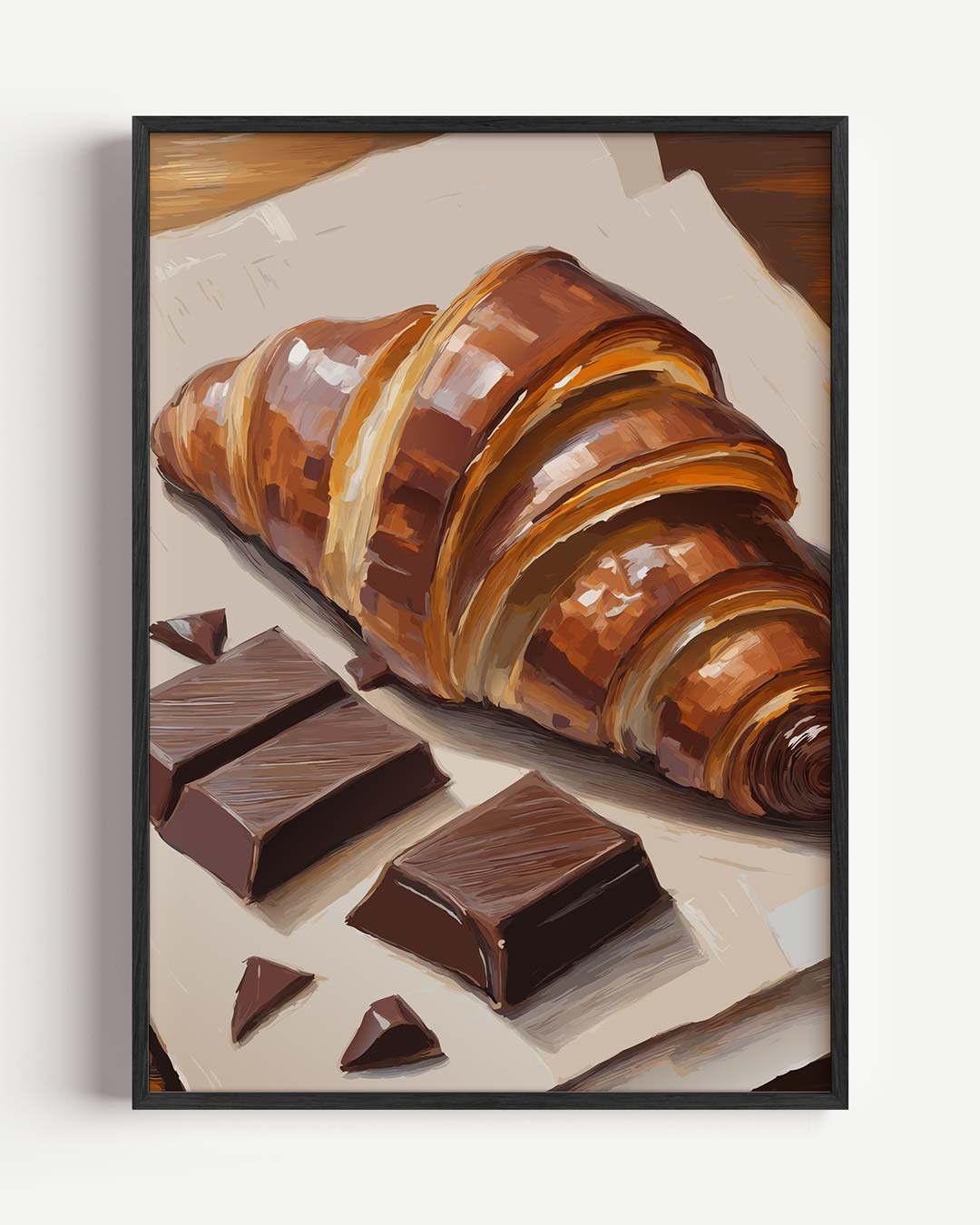 Croissant & Chocolade Kunstposter
