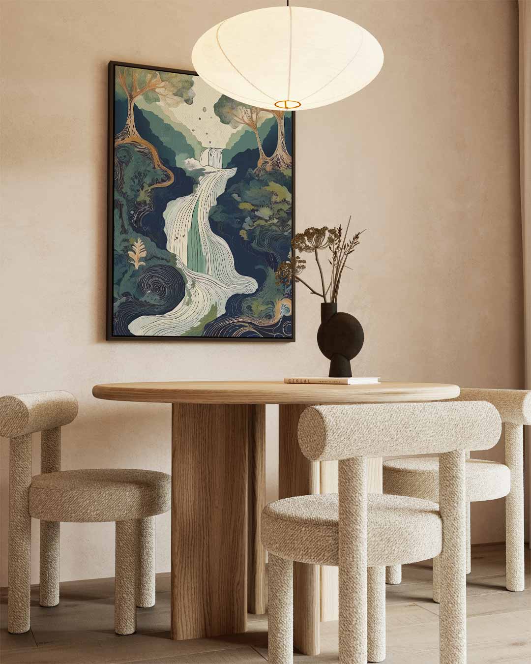 Waterval in het Bos Kunstwerk-canvas-dibond-plexiglas-wanddecoratie-WallArtistic
