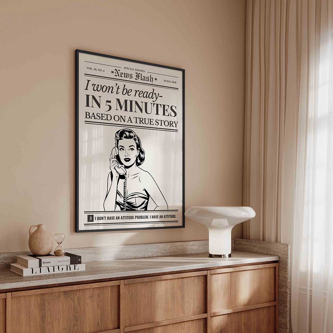 Vrouw met telefoon Poster
