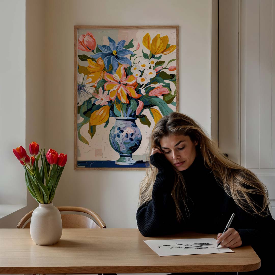 Bloemenpracht in Vaas Poster-WallArtistic