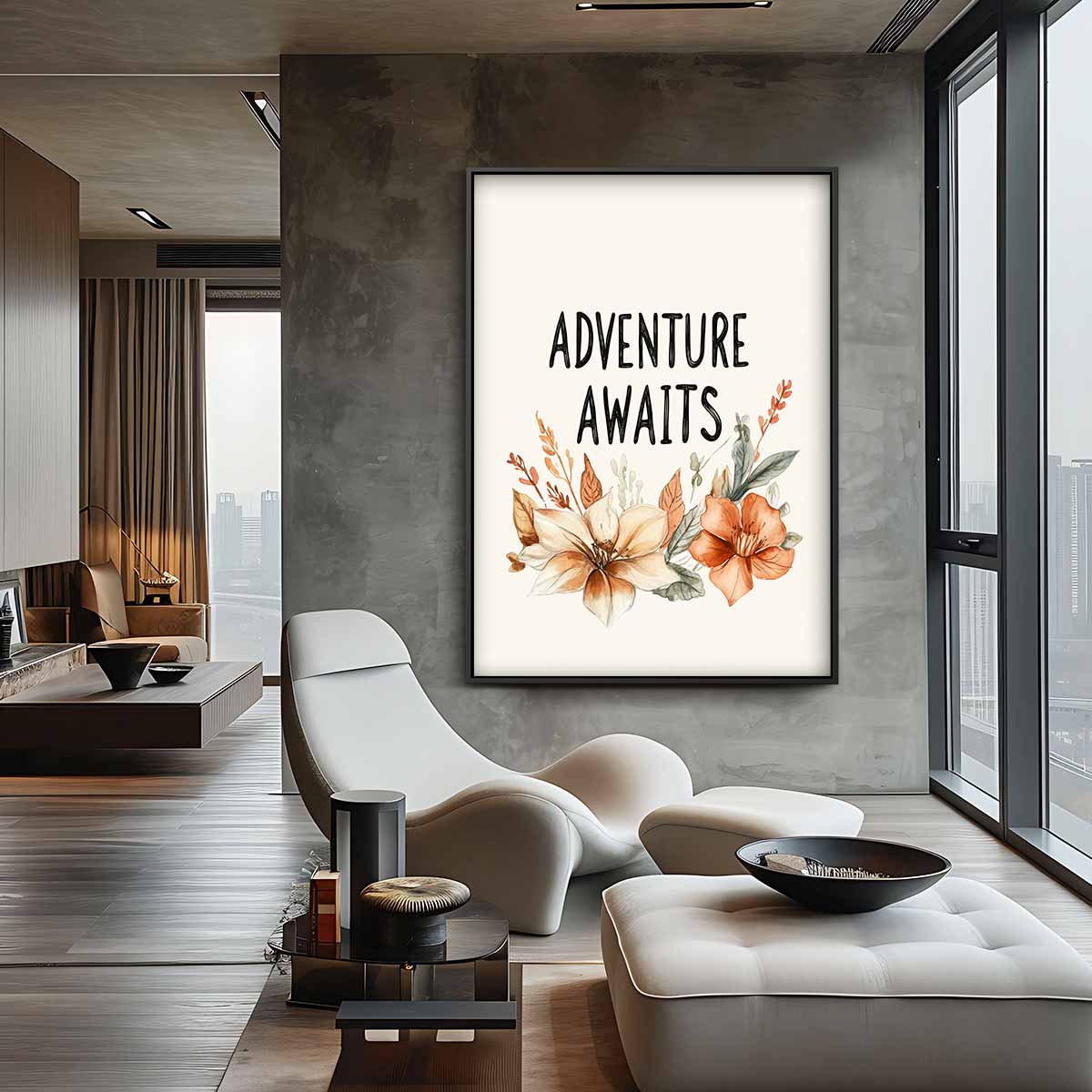 Adventure Awaits Bloemenkunst Kunstwerk-canvas-dibond-plexiglas-wanddecoratie-WallArtistic
