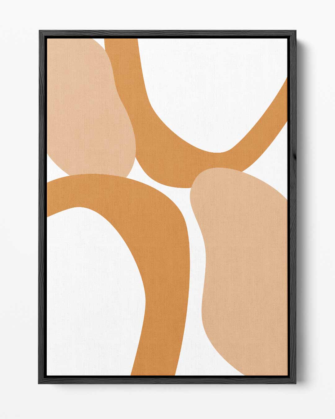Abstracte Flow in Beige en Oranje Kunstwerk-canvas-dibond-plexiglas-wanddecoratie-WallArtistic
