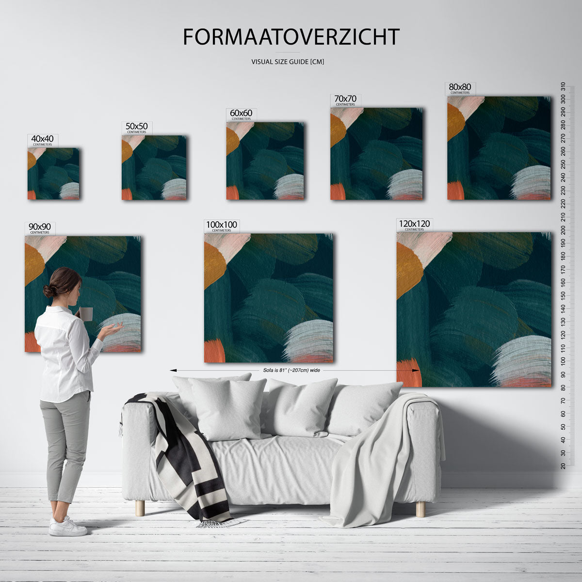 Abstracte penseelstreken Poster