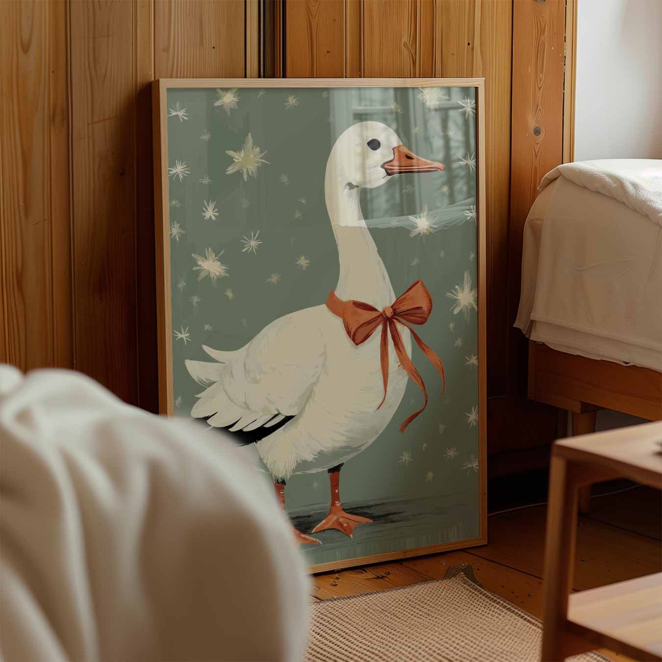 Elegante Eend met Strik Poster