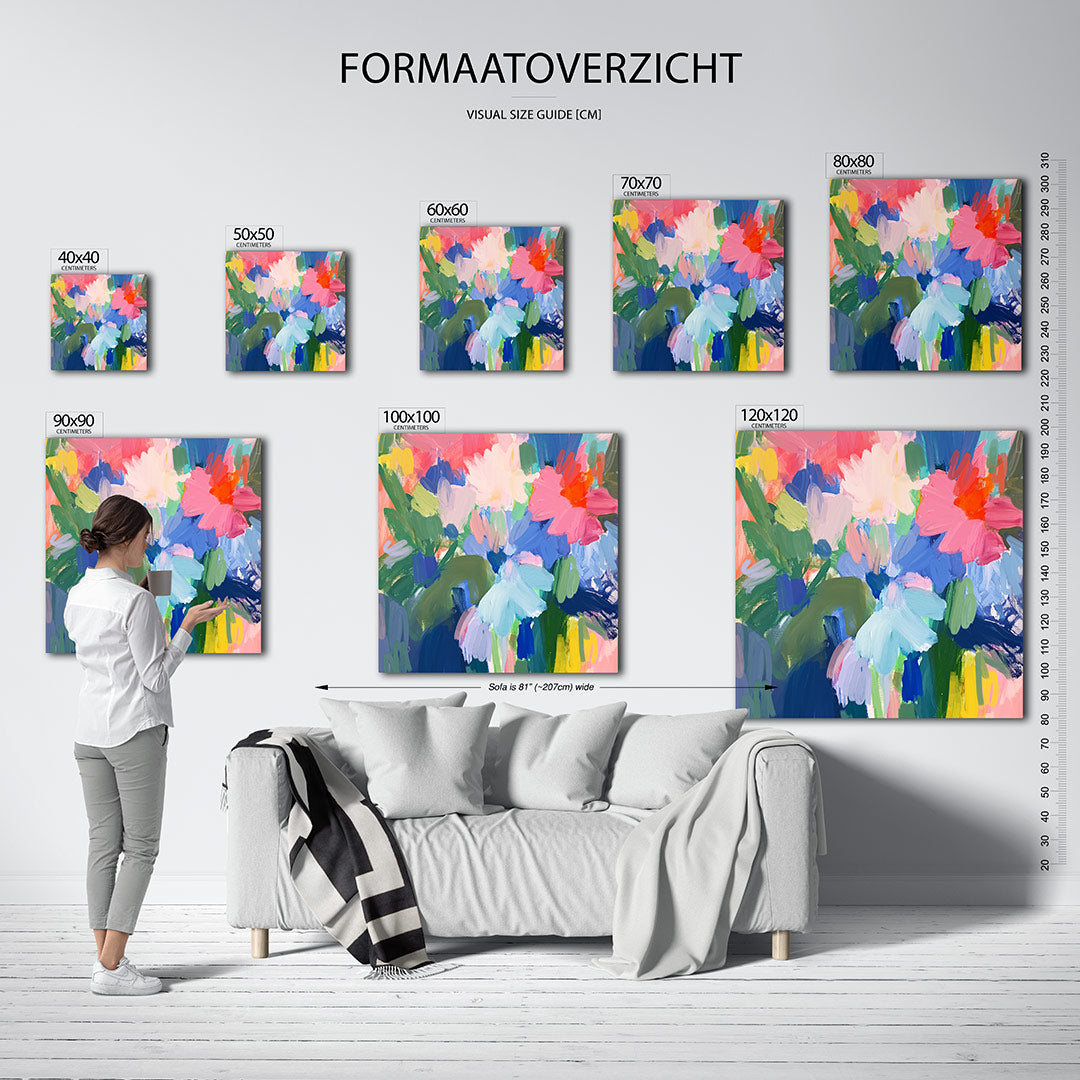 Kleurrijke bloemenvormen Kunstwerk