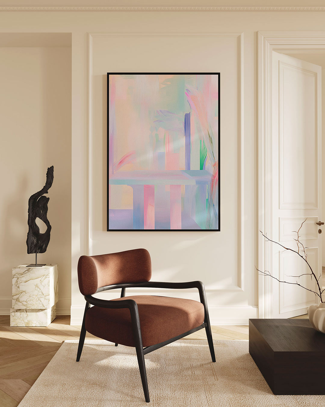 Zachte kleurencompositie Kunstwerk