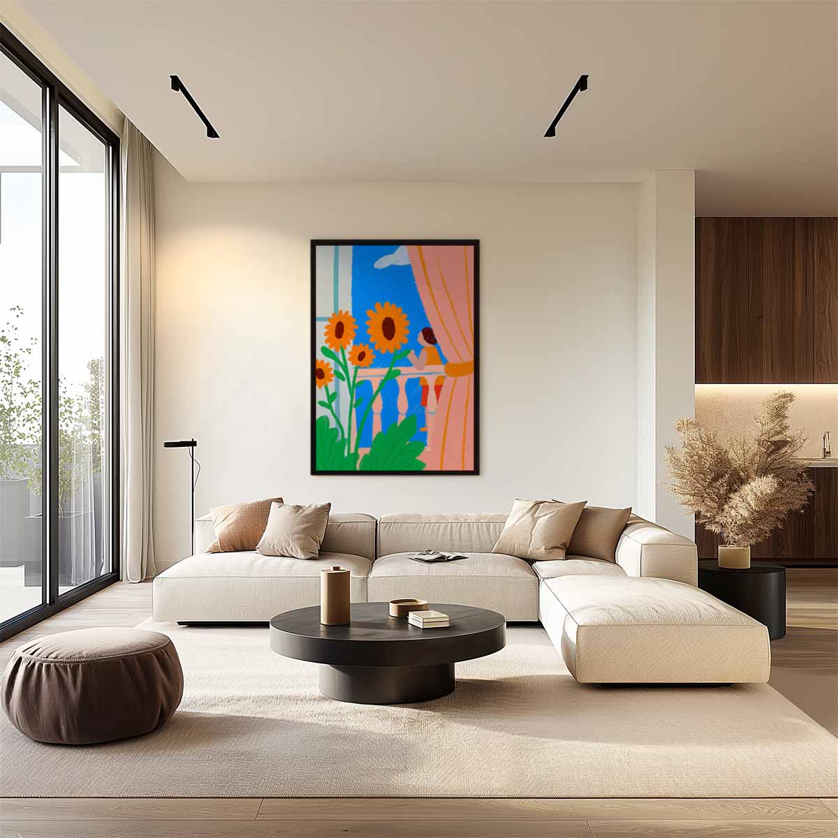 Zomerse Balkonmomenten Kunstwerk-canvas-dibond-plexiglas-wanddecoratie-WallArtistic