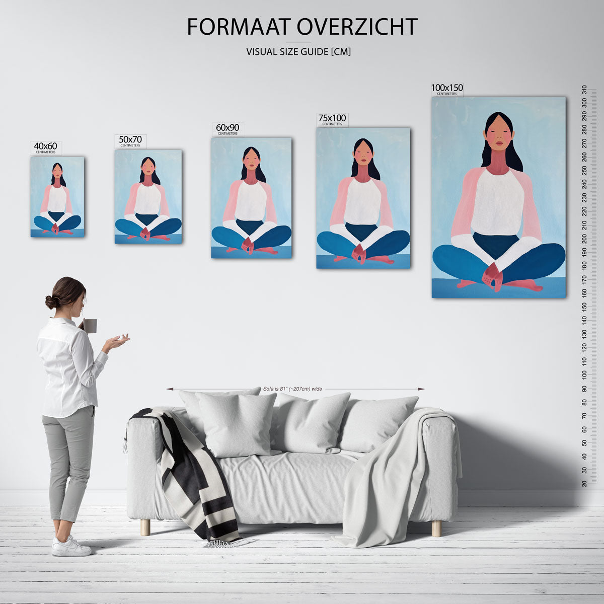 Meditatieve vrouw Kunstwerk