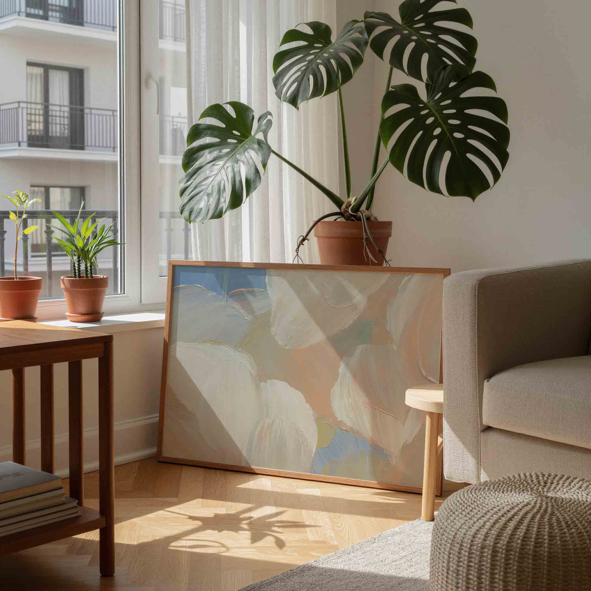 Abstracte penseelstreken Poster