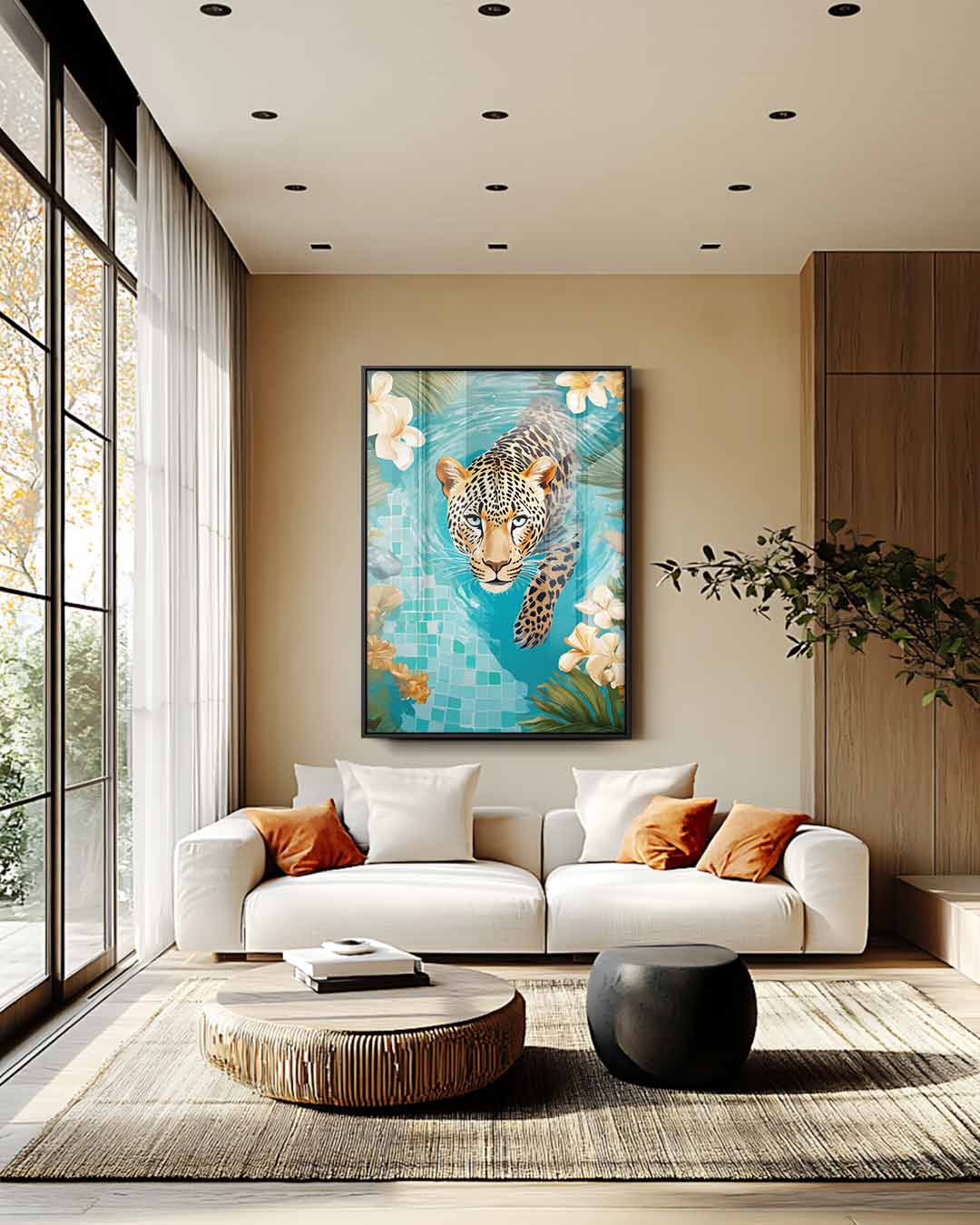 Majestic Leopard in the Tropics Artwork