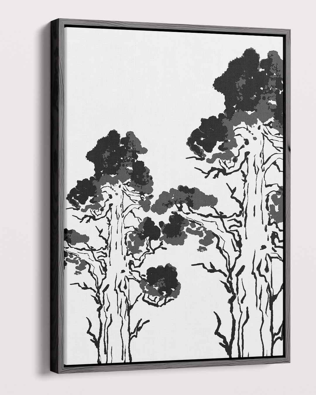 Zwart-wit Bospracht Kunstwerk-canvas-dibond-plexiglas-wanddecoratie-WallArtistic