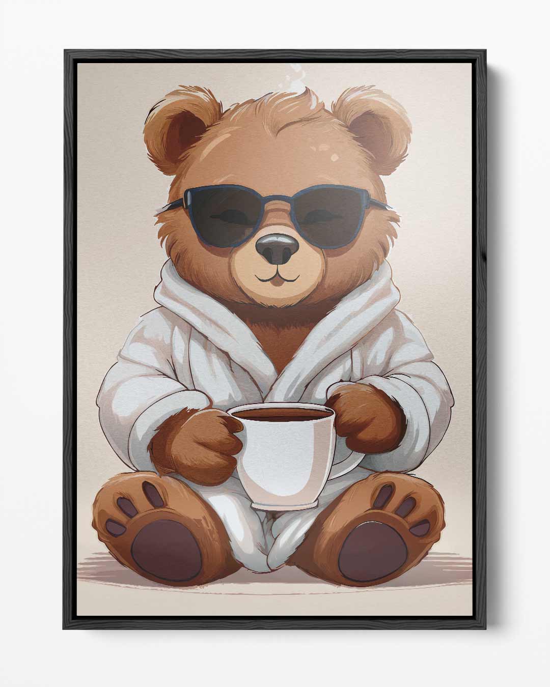 Relaxte Beer met Koffie Kunstwerk-canvas-dibond-plexiglas-wanddecoratie-WallArtistic