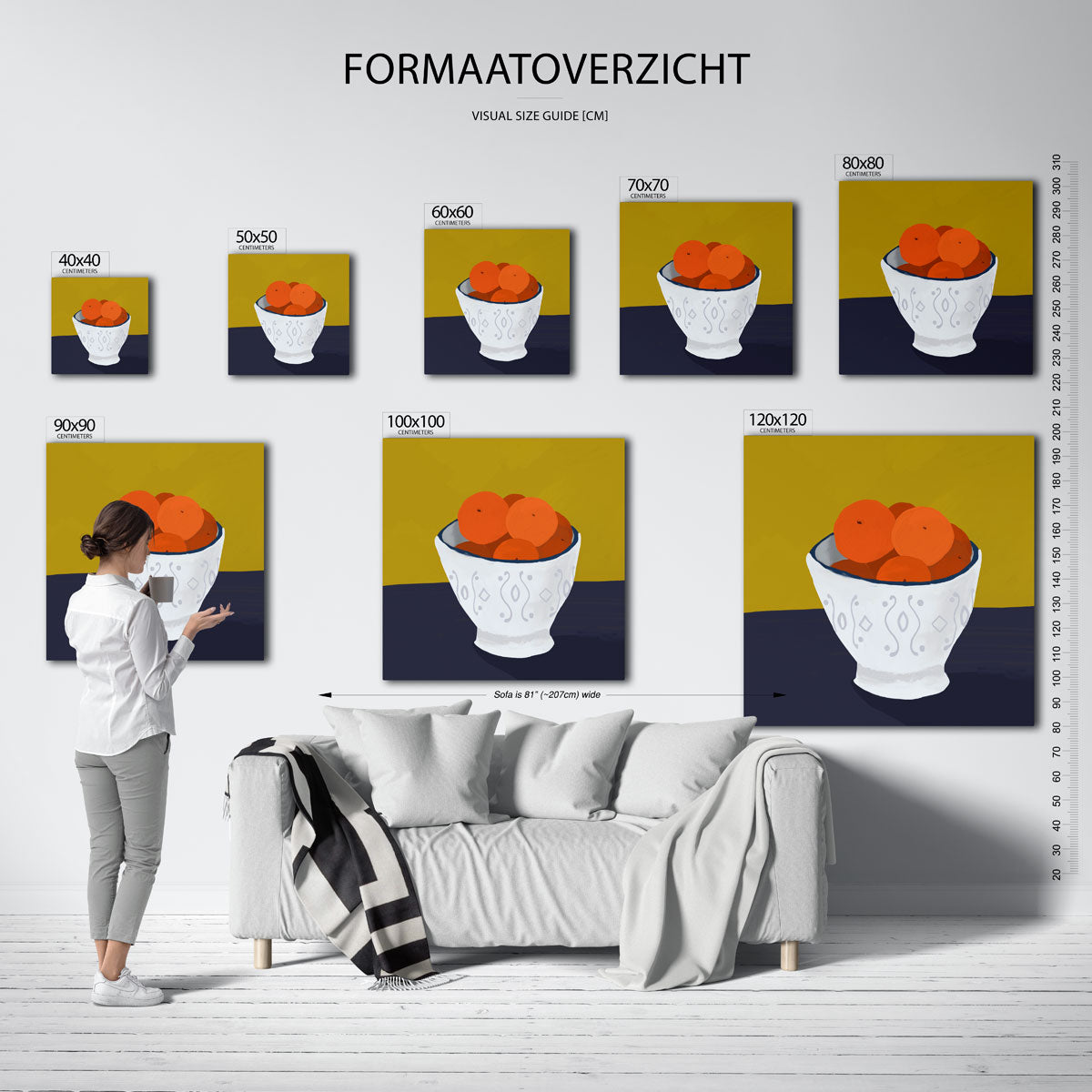 Schaal met sinaasappels Poster