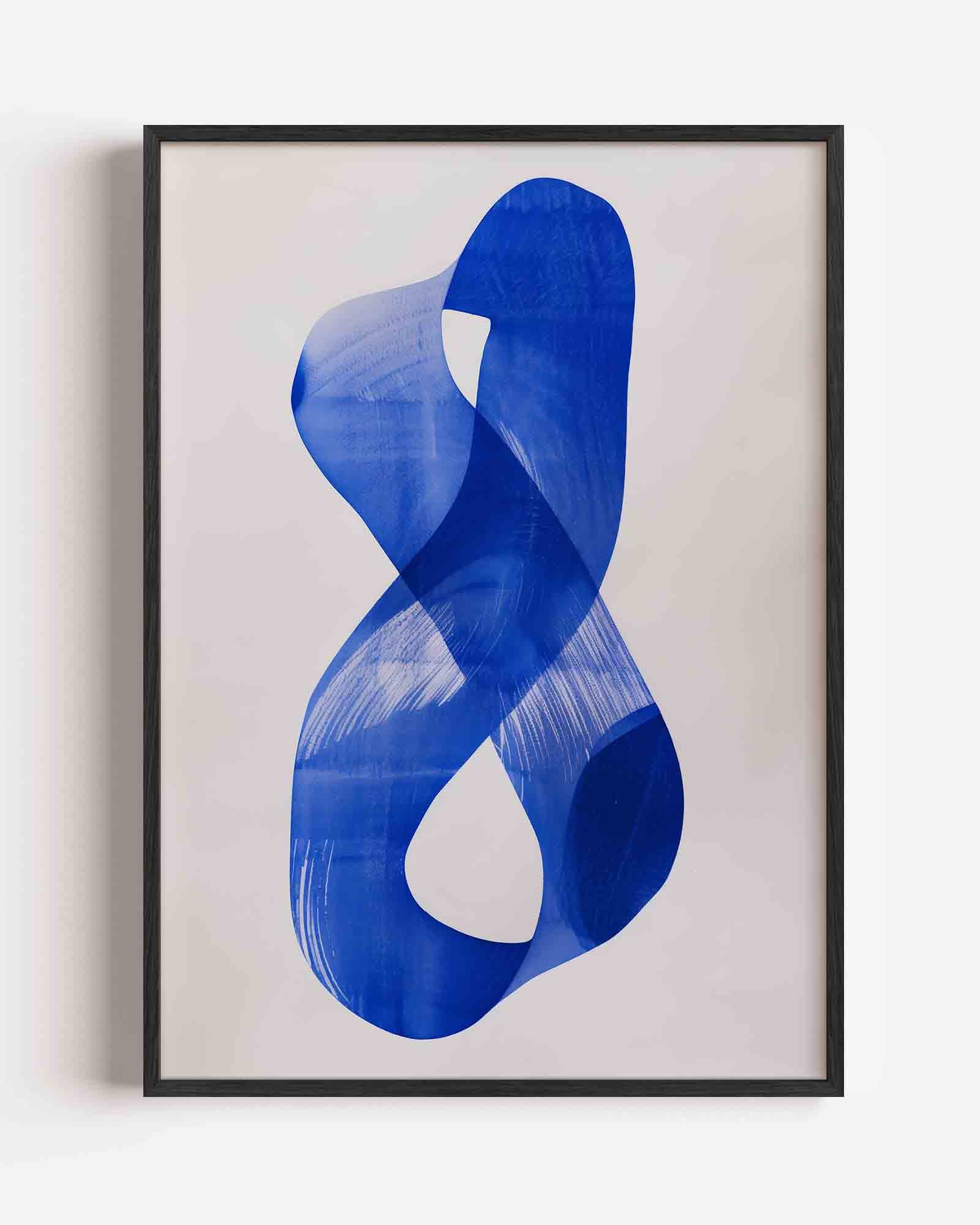 Abstracte blauwe vorm Poster