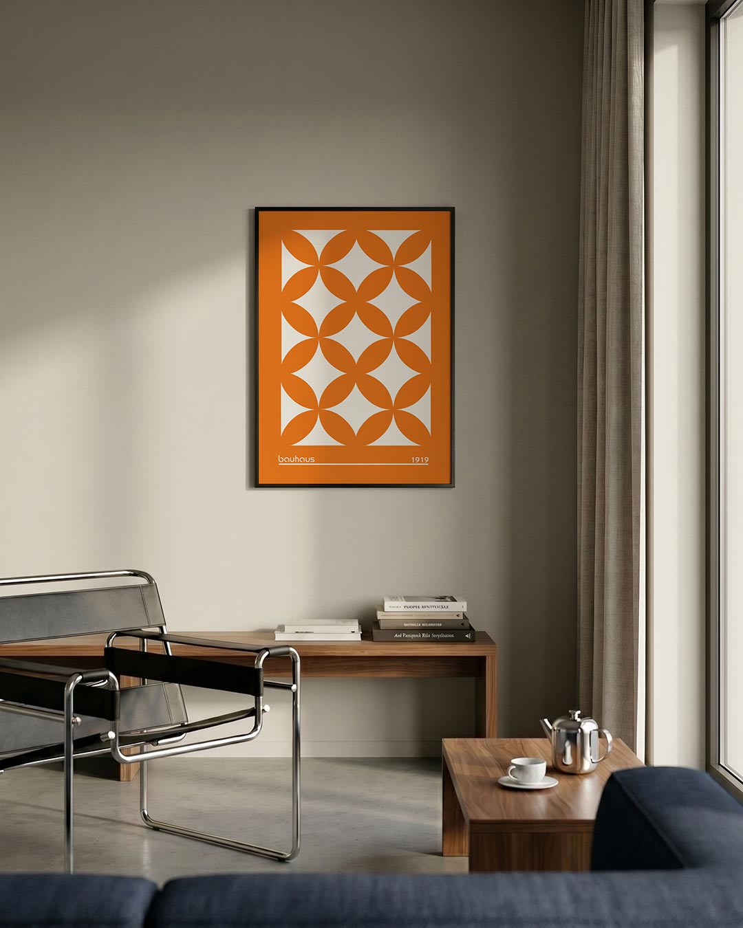 Oranje cirkelpatroon Poster