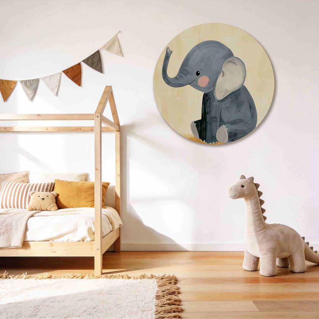 Schattige olifant Muurcirkel