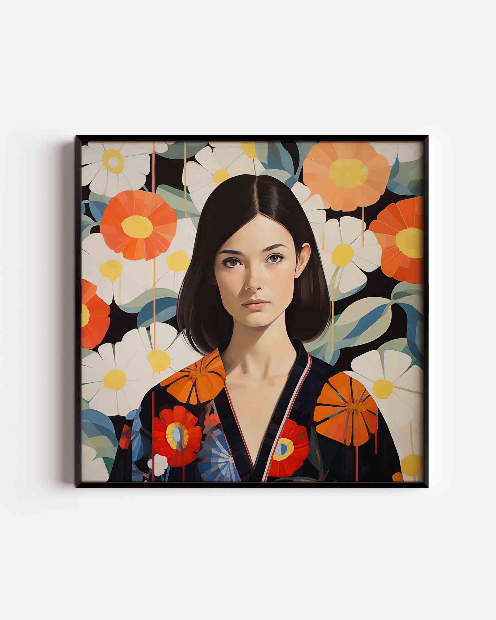 Vrouw met bloemen Poster