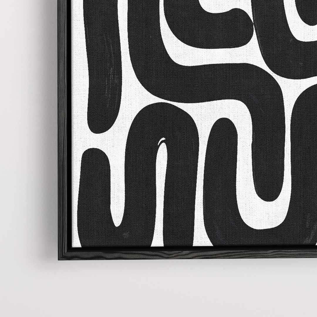 Abstracte Zwarte Patroonkunst Kunstwerk-canvas-dibond-plexiglas-wanddecoratie-WallArtistic