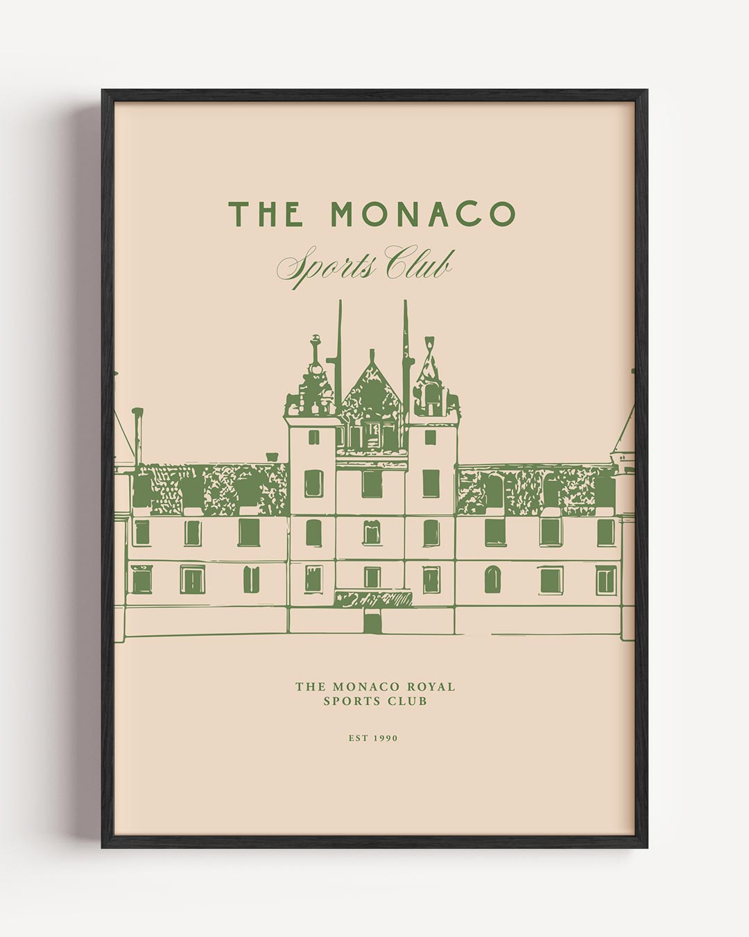 Elegant Monaco Sports Club Poster-WallArtistic