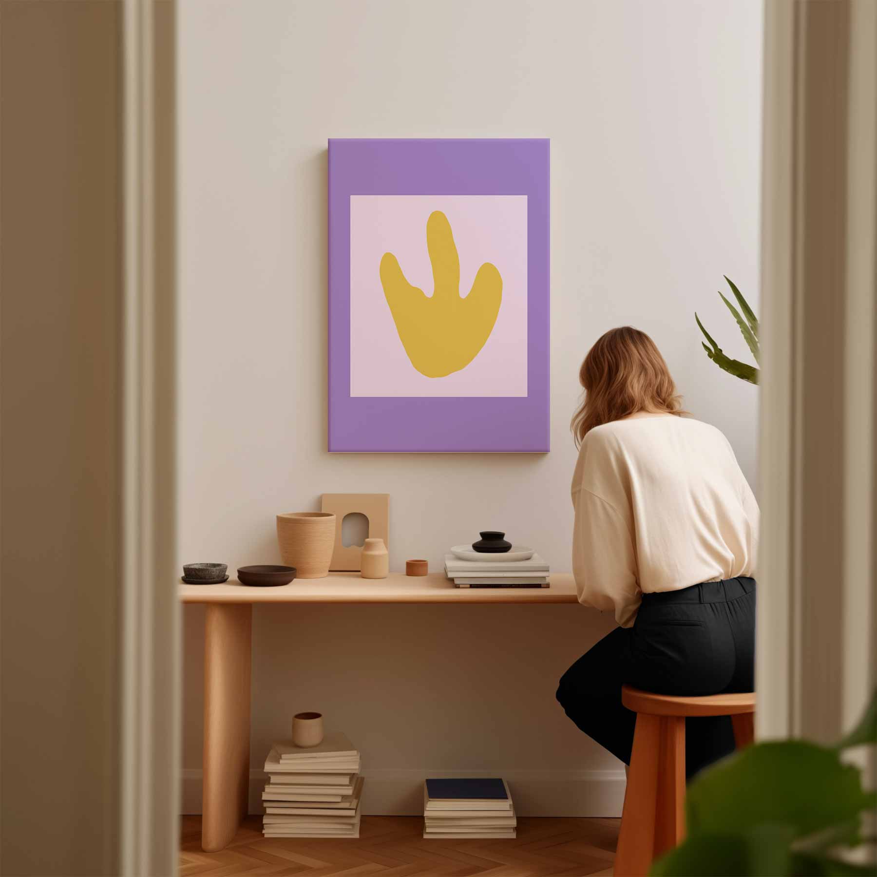 Vrolijke Voetafdruk Kunstwerk-canvas-dibond-plexiglas-wanddecoratie-WallArtistic