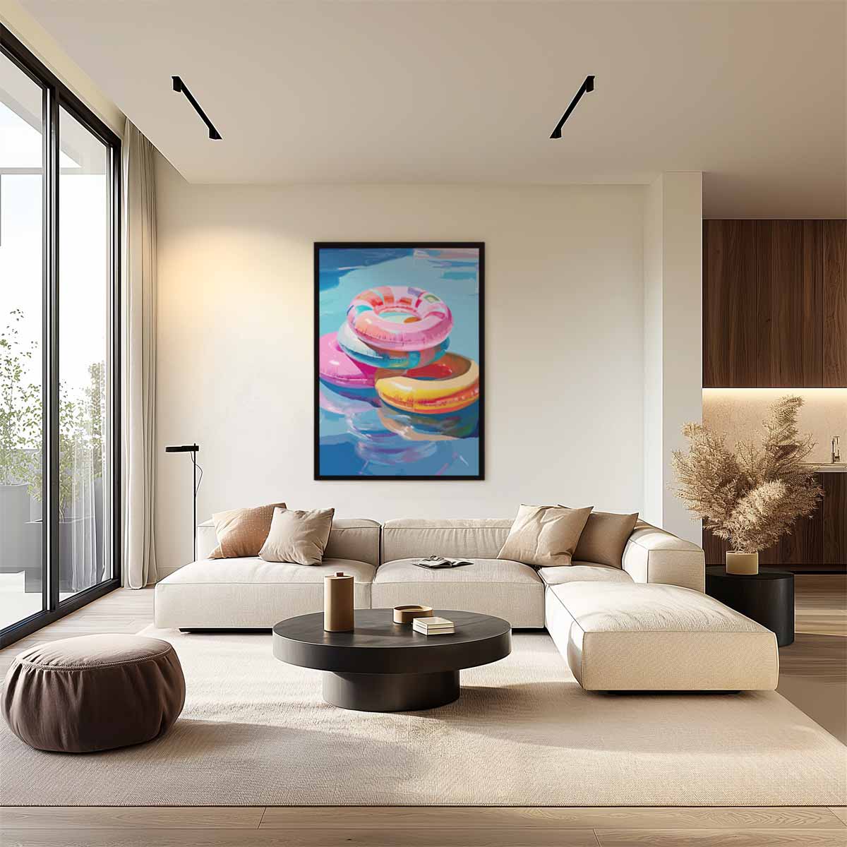 Zomerse Zwembad Fun Kunstwerk-canvas-dibond-plexiglas-wanddecoratie-WallArtistic