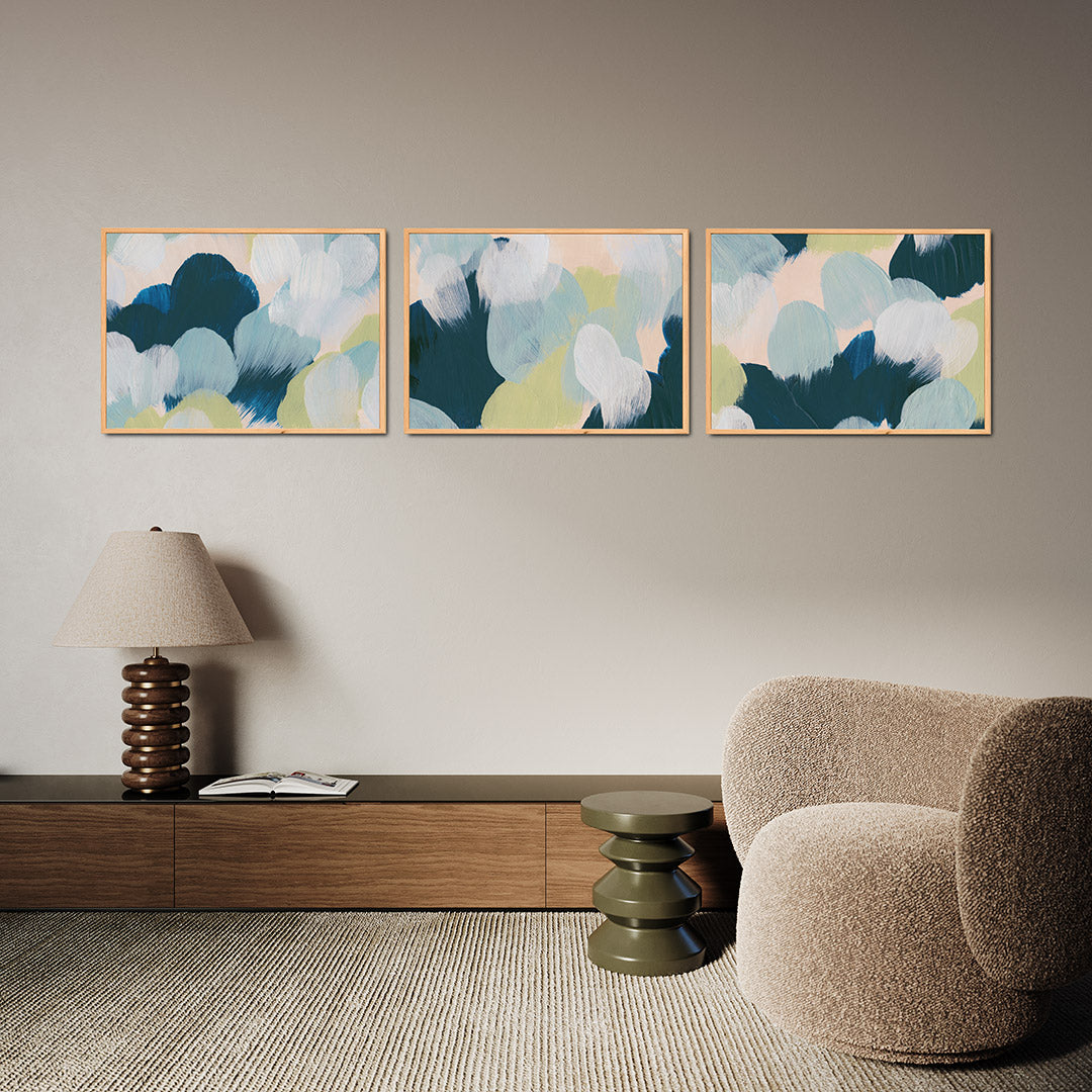 Kleurige borstelstreken Posterset