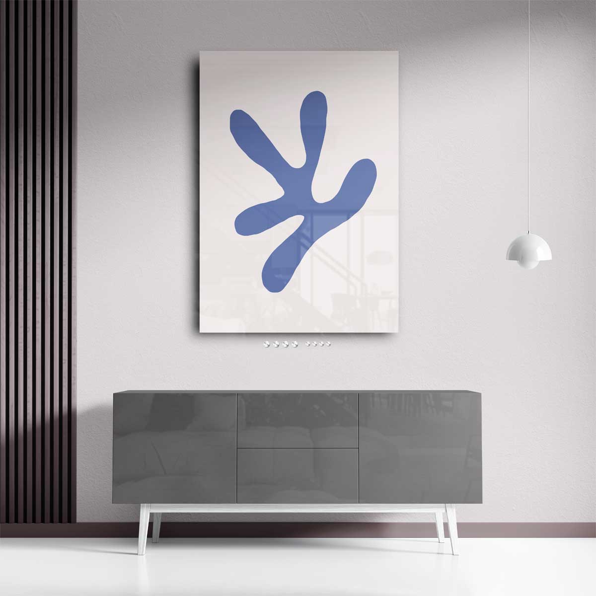 Abstracte Vormen in Blauw Kunstwerk-canvas-dibond-plexiglas-wanddecoratie-WallArtistic