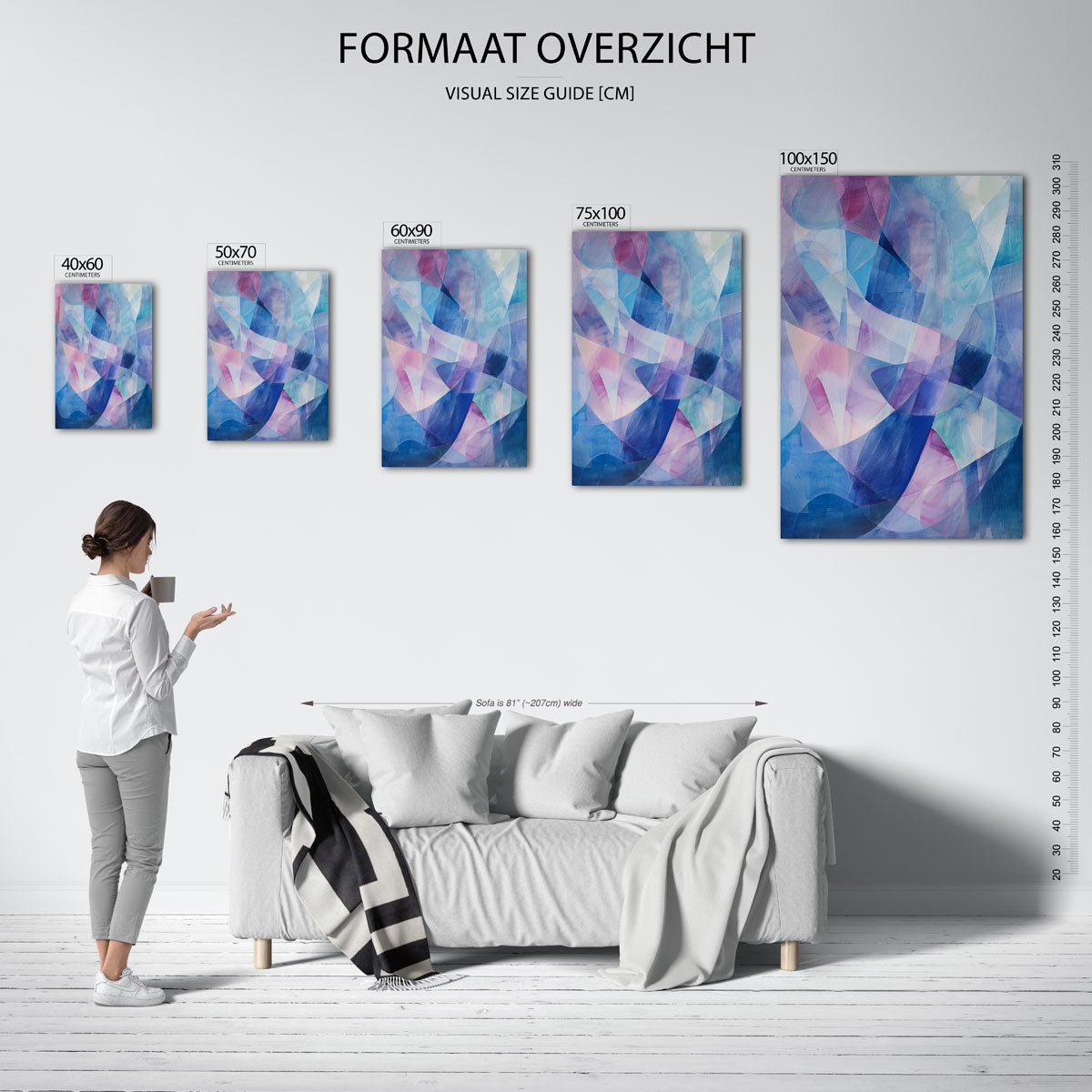 Vloeiende kleurencompositie Kunstwerk