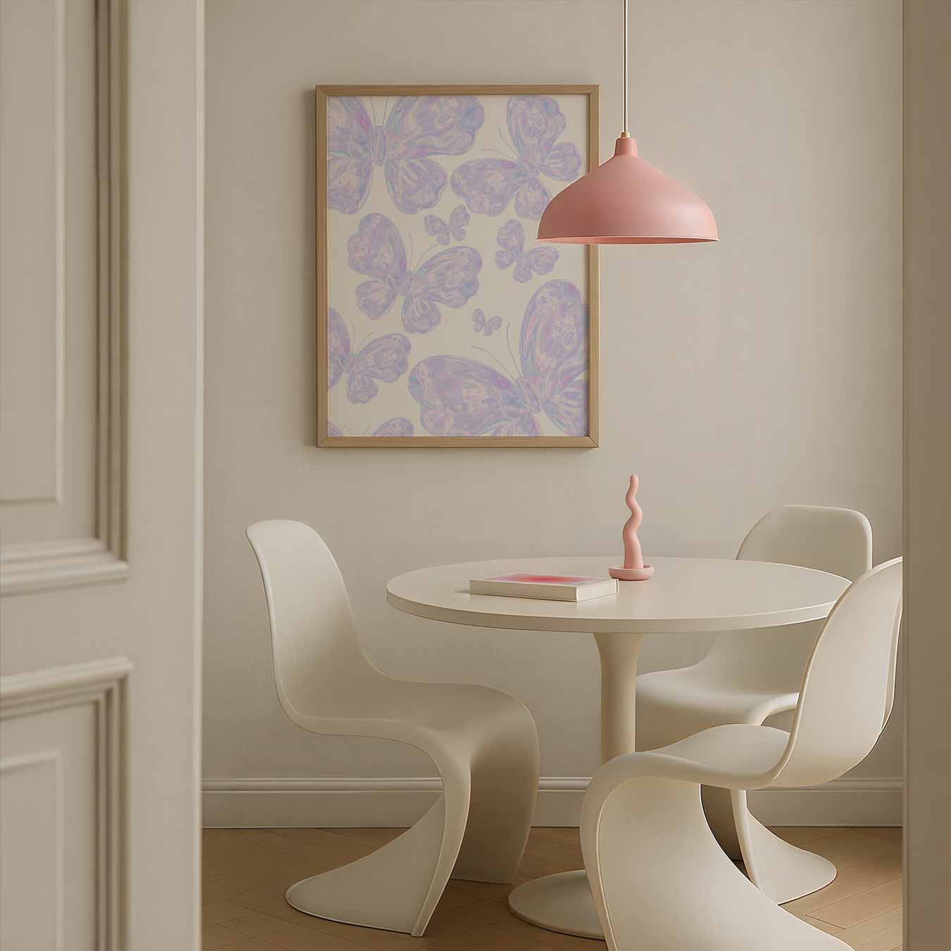 Vlinders in Pasteltinten Poster
