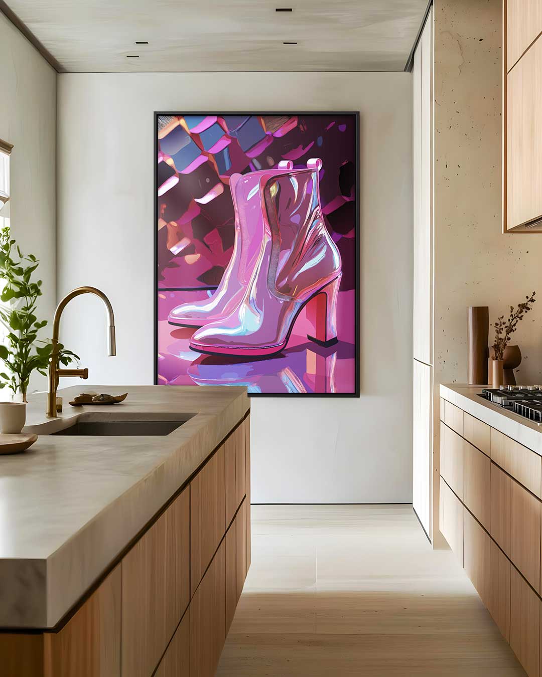 Lichteffecten Glanzende Laarzen Kunstwerk-canvas-dibond-plexiglas-wanddecoratie-WallArtistic