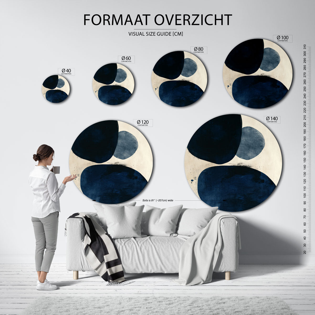 Abstracte vormen Muurcirkel