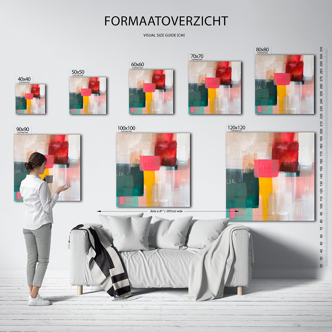 Kleurrijke geometrie Kunstwerk
