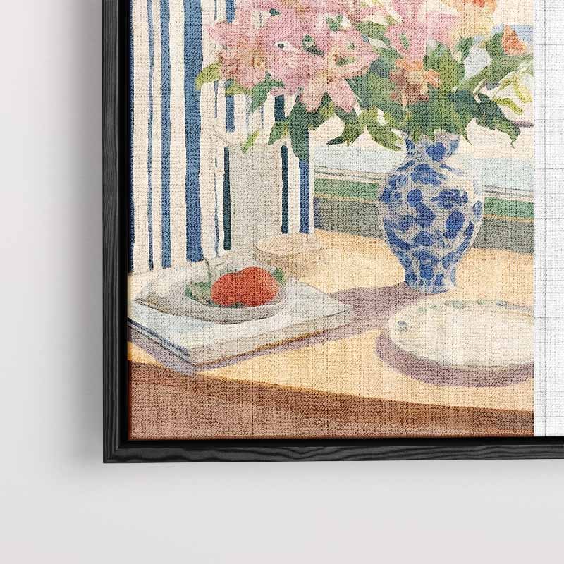 Zomers Tafereel met Bloemen en Tomaten Kunstwerk-canvas-dibond-plexiglas-wanddecoratie-WallArtistic