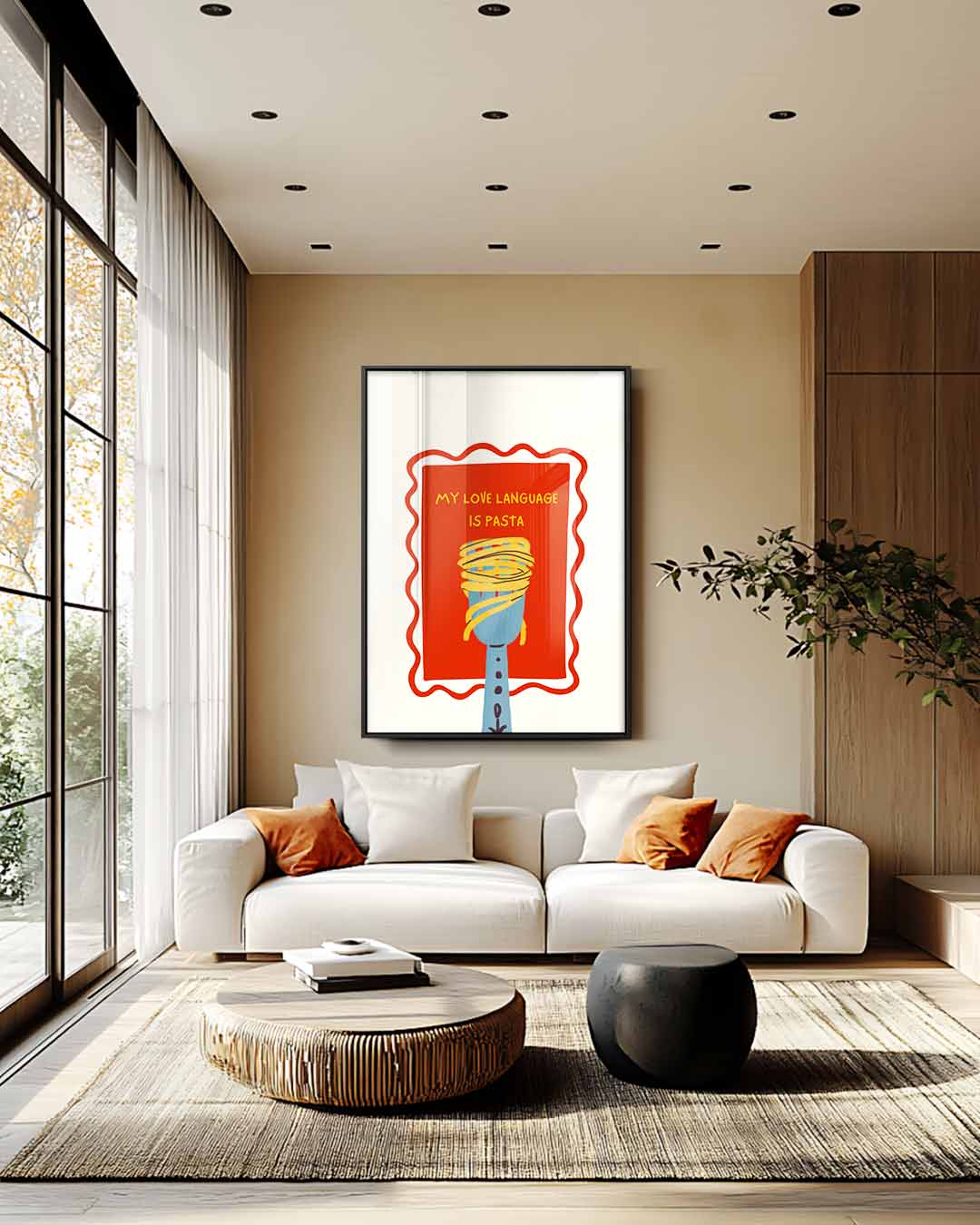 Pasta Liefdestaal Poster Kunstwerk-canvas-dibond-plexiglas-wanddecoratie-WallArtistic