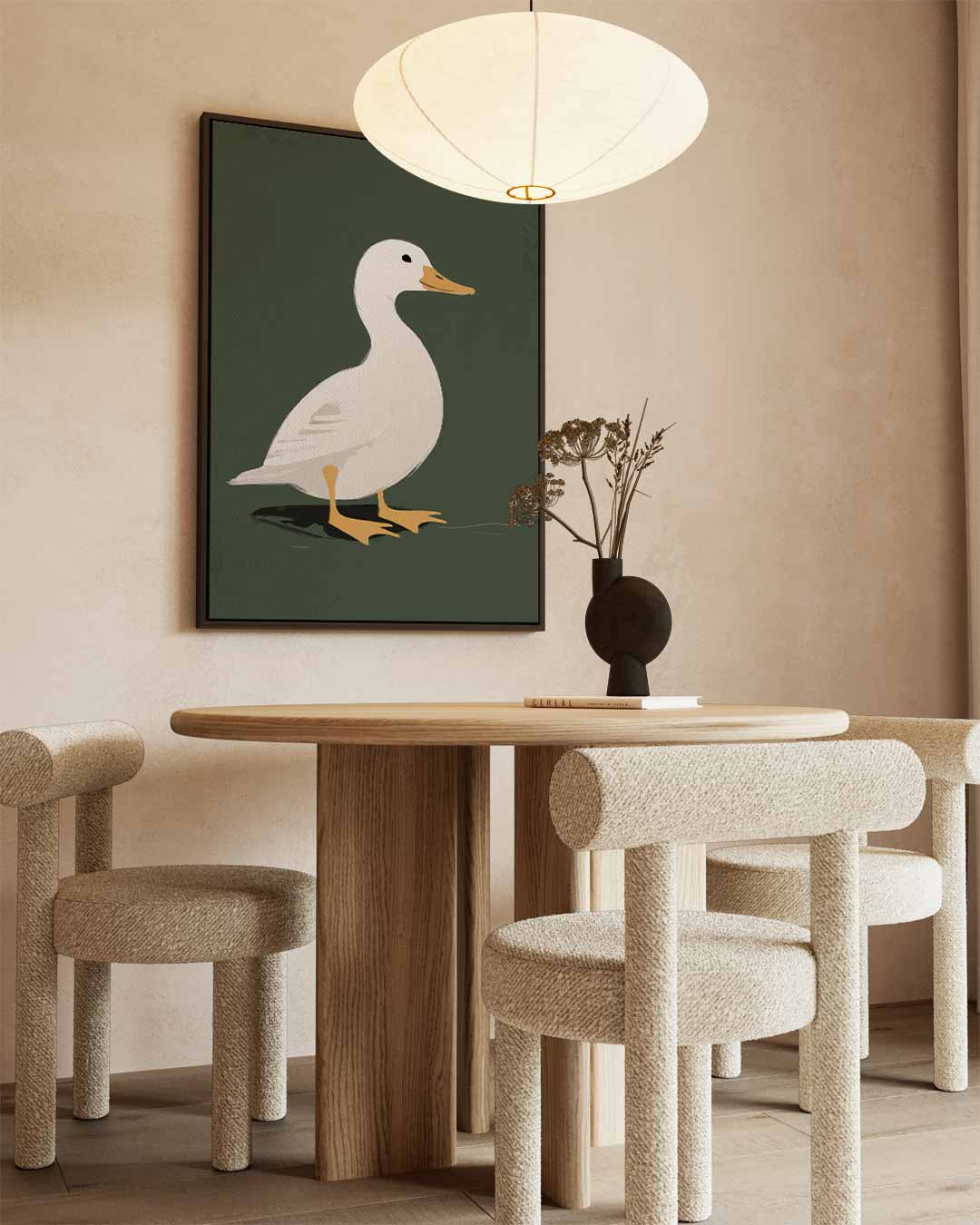 Eend op een Rustige Dag Kunstwerk-canvas-dibond-plexiglas-wanddecoratie-WallArtistic
