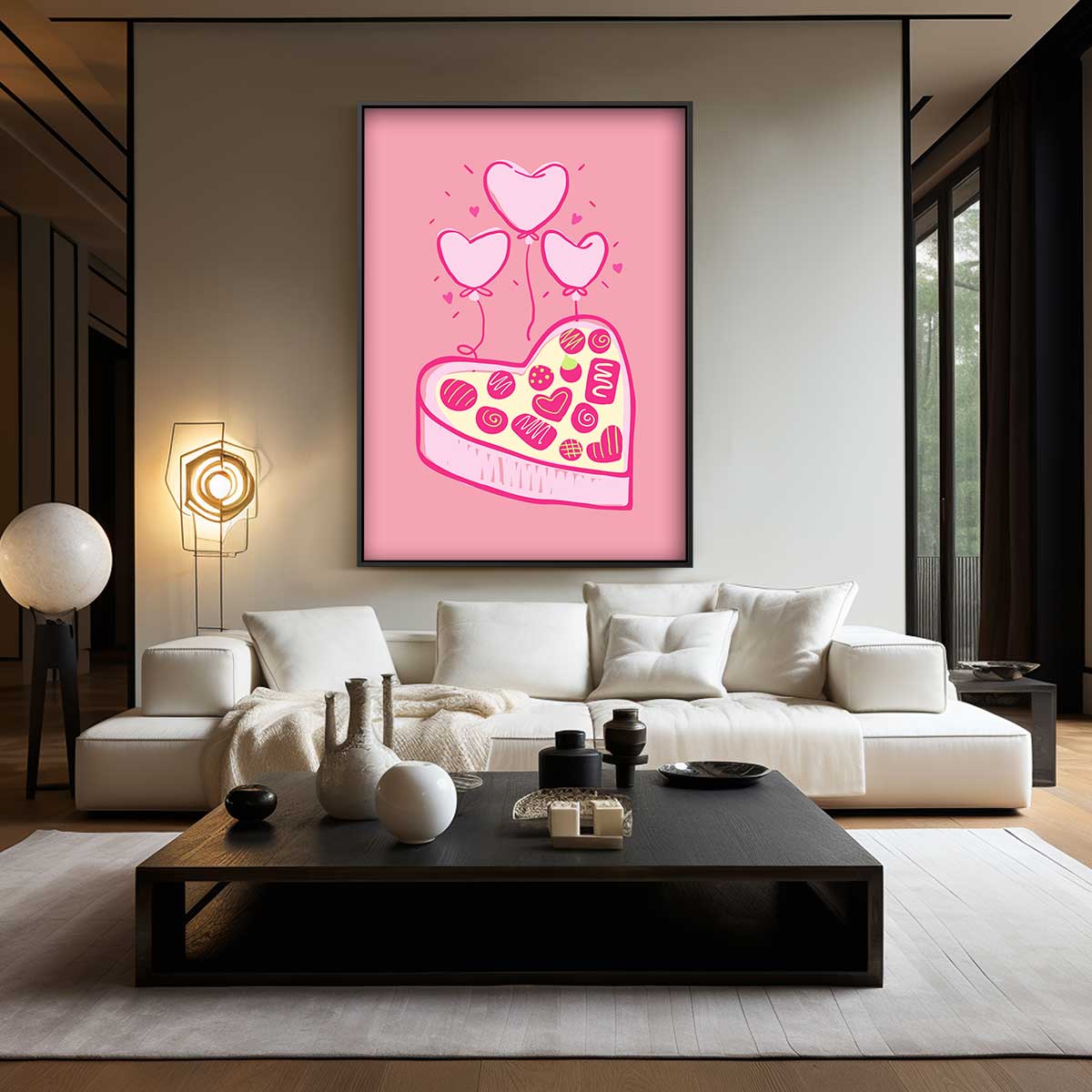 Liefdevolle Hartjes en Snoepjes Kunstwerk-canvas-dibond-plexiglas-wanddecoratie-WallArtistic