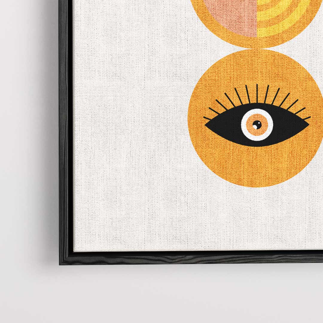 Retro Oogpatroon Kunstwerk Kunstwerk-canvas-dibond-plexiglas-wanddecoratie-WallArtistic