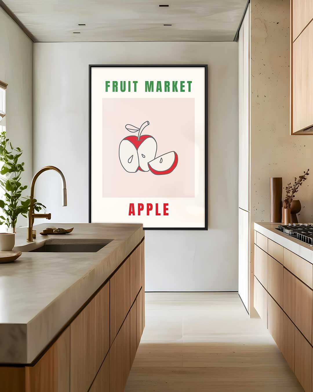 Vrolijke Fruit Illustratie Kunstwerk-canvas-dibond-plexiglas-wanddecoratie-WallArtistic