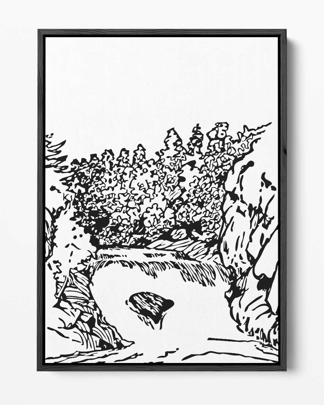 Zwart-wit Natuurlandschap Kunstwerk-canvas-dibond-plexiglas-wanddecoratie-WallArtistic