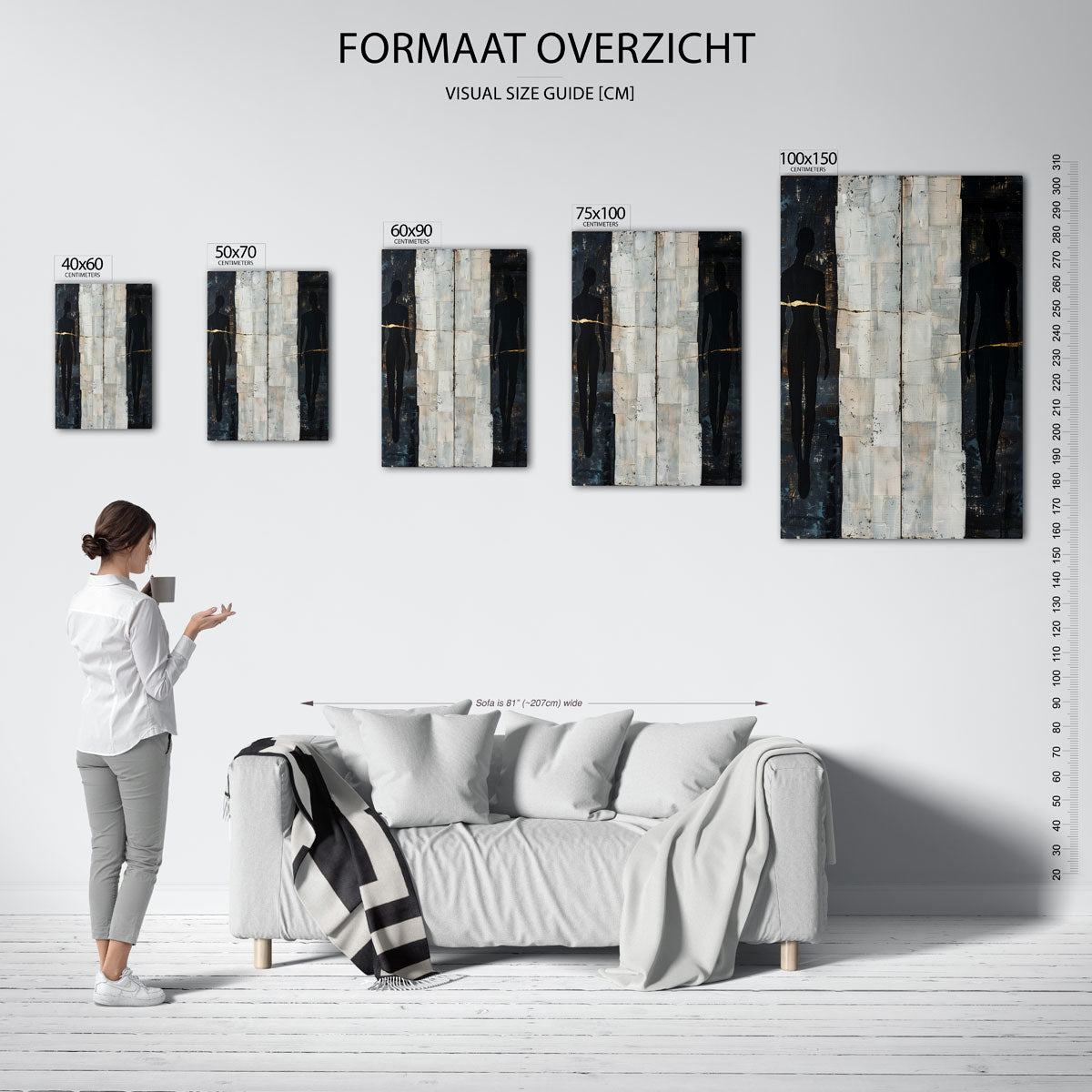 Silhouetten en texturen Kunstwerk