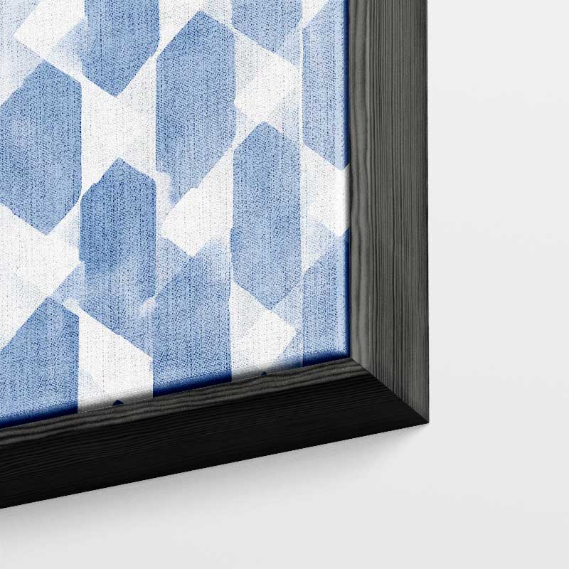 Blauwe Geometrische Harmonie Kunstwerk-canvas-dibond-plexiglas-wanddecoratie-WallArtistic