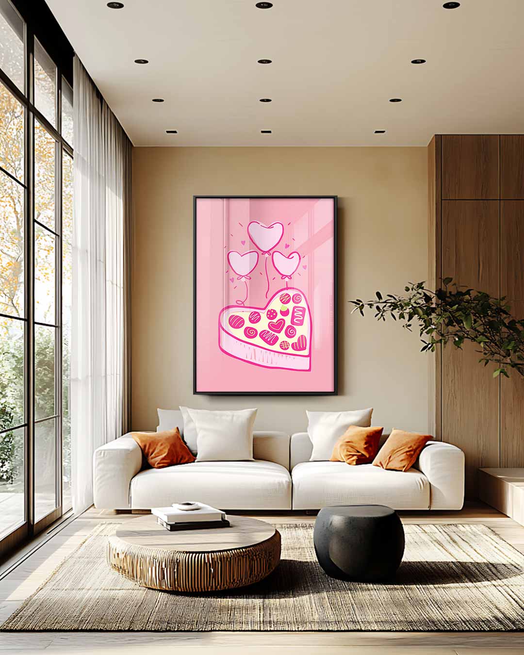 Liefdevolle Hartjes en Snoepjes Kunstwerk-canvas-dibond-plexiglas-wanddecoratie-WallArtistic