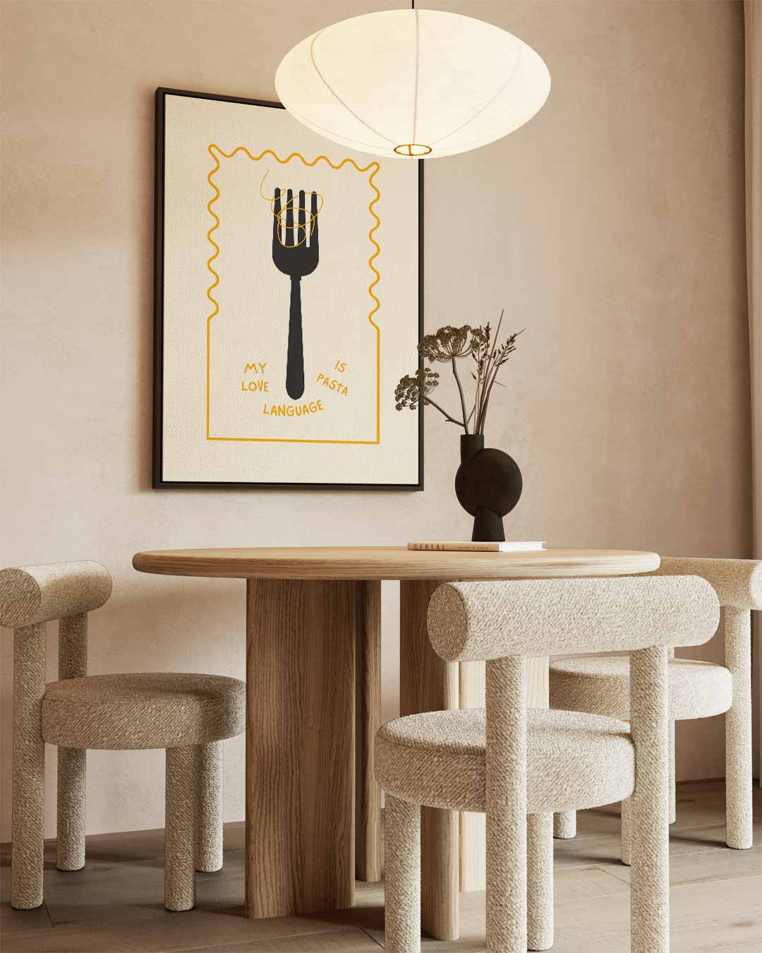 Spaghetti Liefdestaal Illustratie Kunstwerk-canvas-dibond-plexiglas-wanddecoratie-WallArtistic