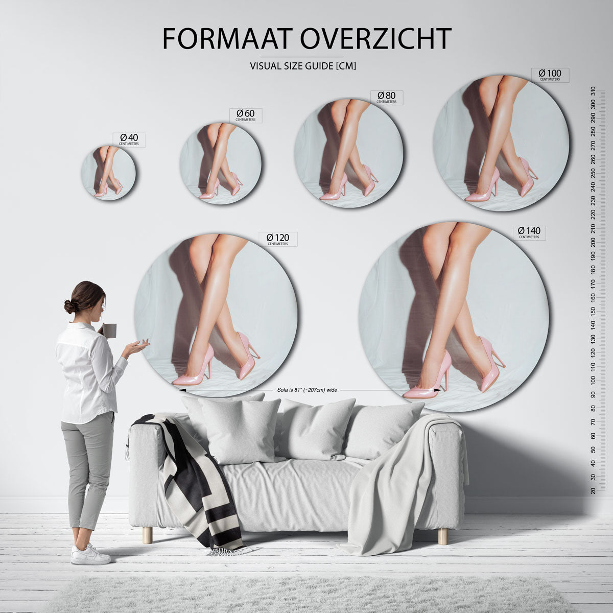 Roze hakken Muurcirkel