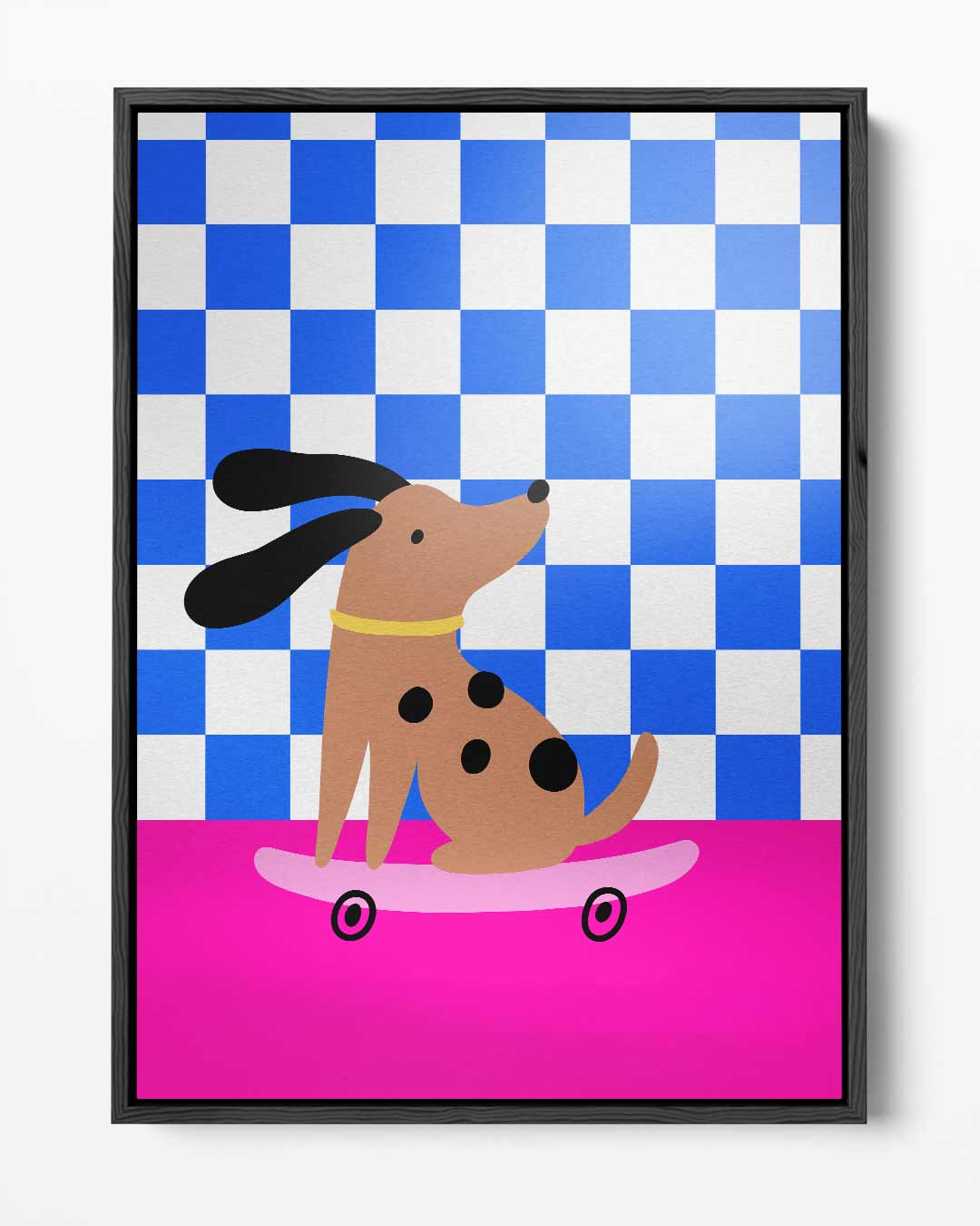 Skaterhondje in Stijl Kunstwerk-canvas-dibond-plexiglas-wanddecoratie-WallArtistic