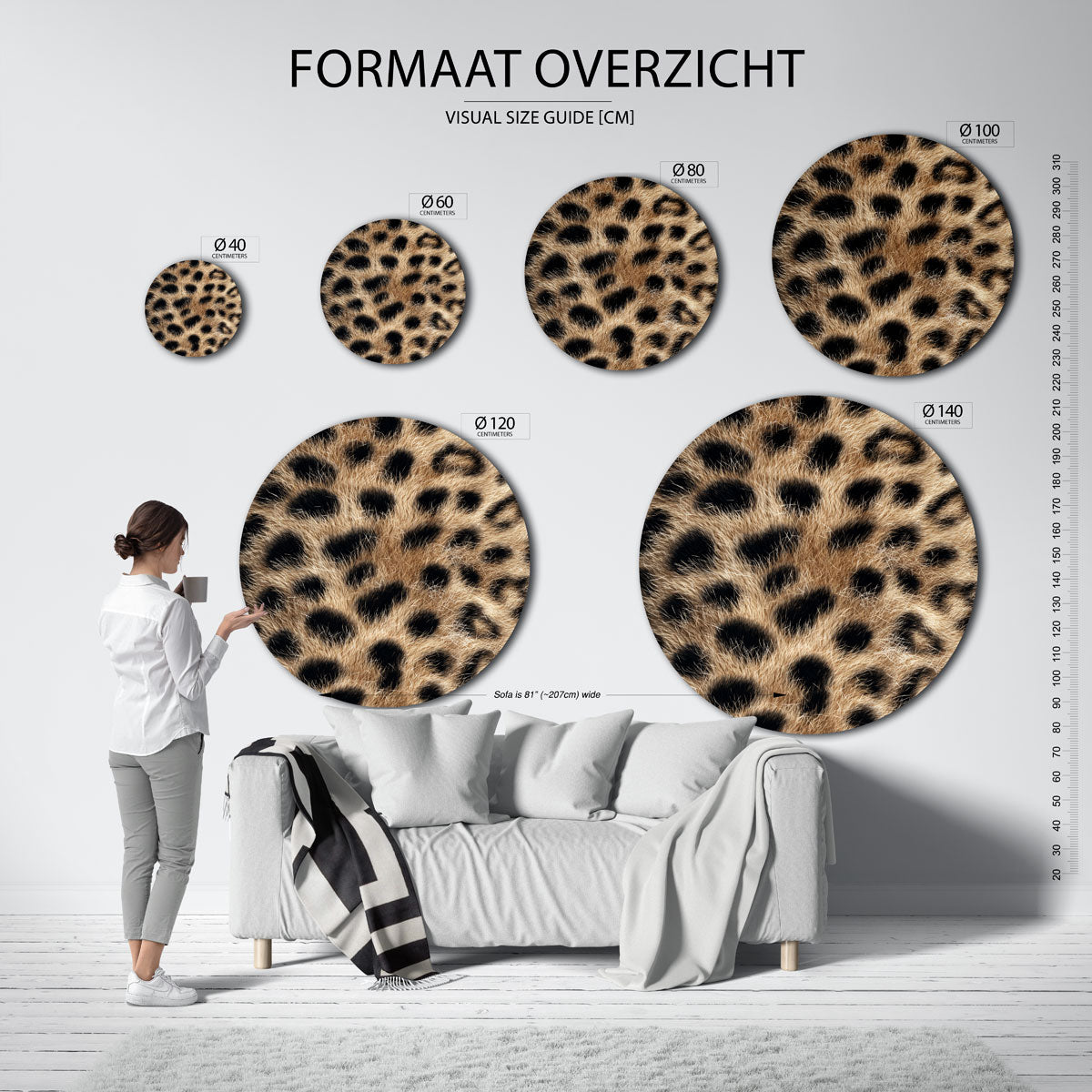 Luipaardprint Muurcirkel