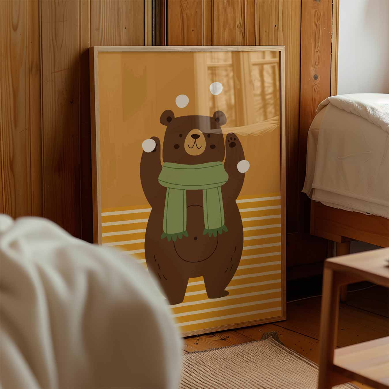 Schattige Berenposter Met Sjaal Poster
