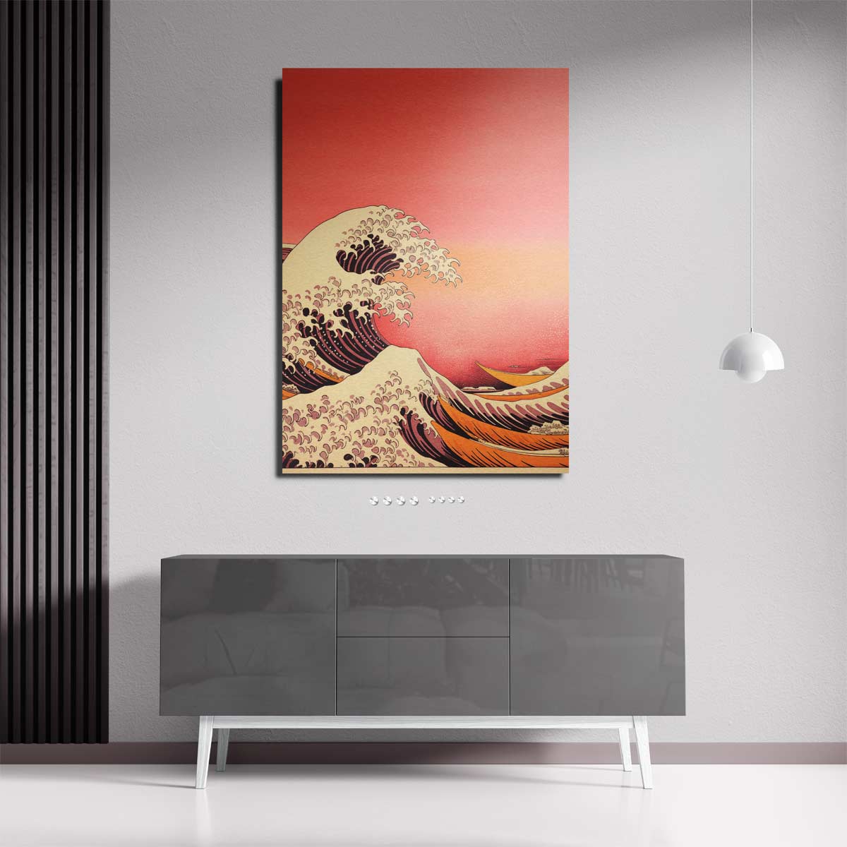 Golven in Zonsondergang Kunstwerk-canvas-dibond-plexiglas-wanddecoratie-WallArtistic