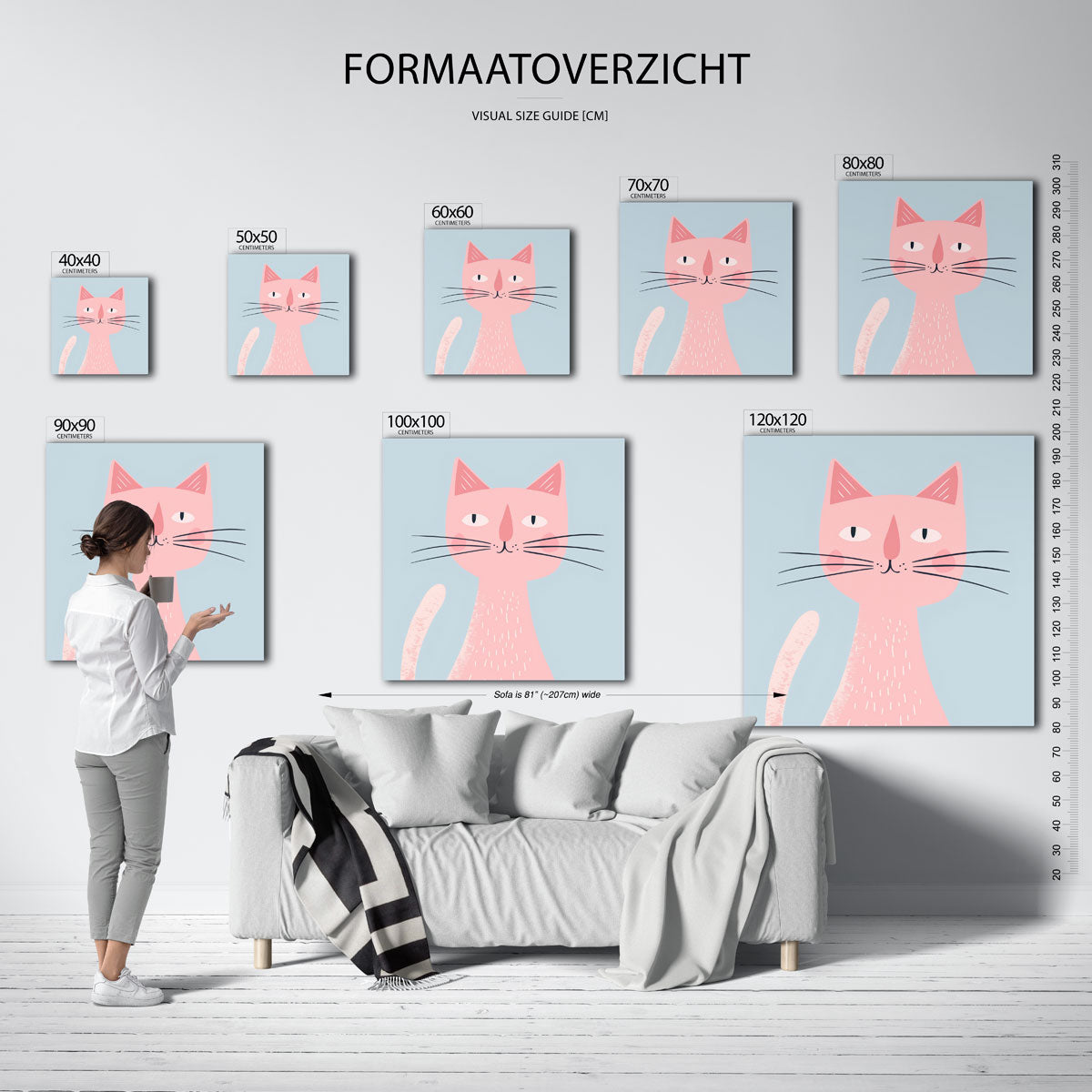 Roze kat Poster